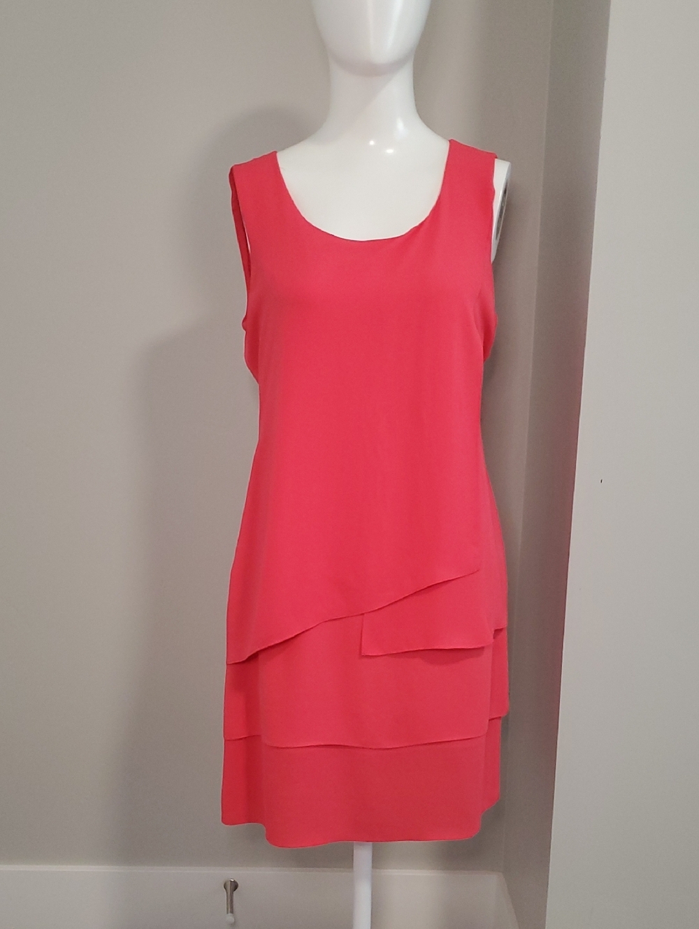 BCBGMaxAzria Coral Layered Sleeveless Shift Dress